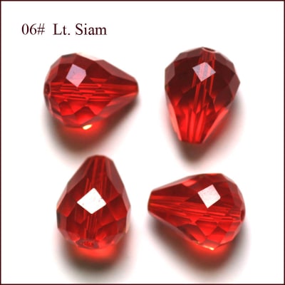 CRISTAL FACETADO AUSTRIACO GOTA ROJO 8x10MM