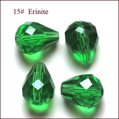 CRISTAL FACETADO AUSTRIACO GOTA VERDE 8X10MM