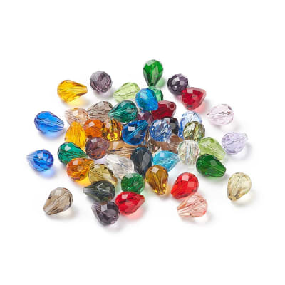 CRISTAL FACETADO AUSTRIACO GOTA COLORES SURTIDOS 8X10MM