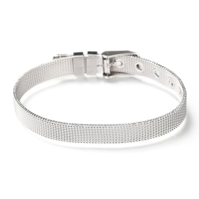 BRAZALETE ACERO INOX. PLATEADO CORREA 21.5CM1