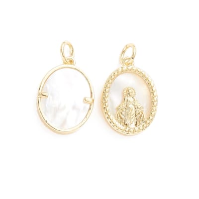 COLGANTE B/O VIRGEN DE LOS RAYOS OVALADA CON NACAR 16.5x12x3.5MM1