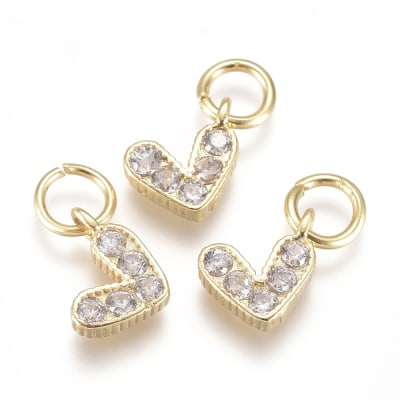 COLGANTE B/ORO CORAZON MINI BLANCO CON ZIRCONES 6x8x2mm