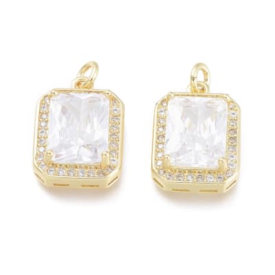 COLGANTE B/O RECTANGULO TRANSPARENTE CON ZIRCON 14.5x10x4.8MM1