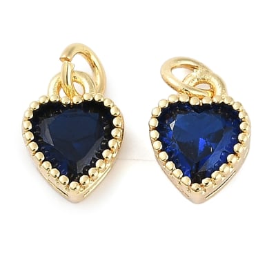 COLGANTE B/O MINI CORAZON AZUL OSCURO ZIRCON 9.5x7x4MM