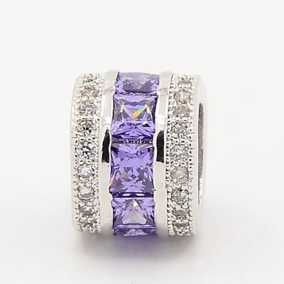 PASADOR B/PLATINO COLUMNA CON ZIRCON LILA Y BLANCO1
