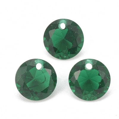 CRISTALES EMPACADO FACETADO CIRCONIA CIRCULO VERDE 8x4.5MM 20 UNIDADES