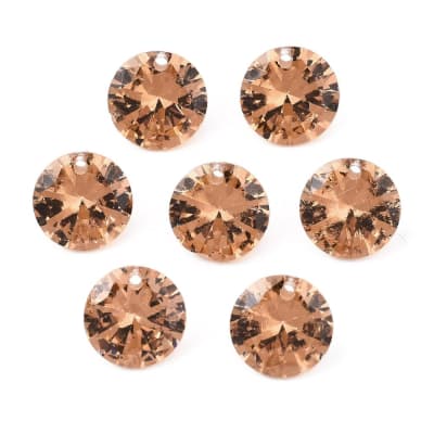 CRISTALES EMPACADO FACETADO CIRCONIA CIRCULO MARRON ARENOSO 8x4.5MM 20 UNIDADES