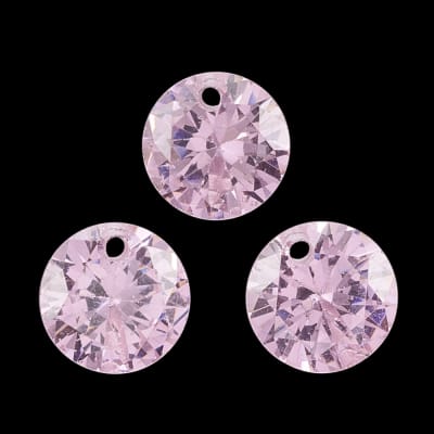 CRISTALES EMPACADO FACETADO CIRCONIA CIRCULO ROSADO  8x4.5MM 20 UNIDADES