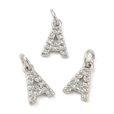 COLGANTE B/PLATINO INICIAL CON ZIRCONES 9x6x1.5MM1