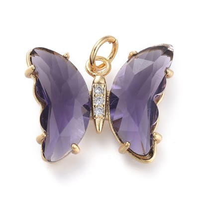 COLGANTE B/O MARIPOSA DE CRISTAL LILA 15x19x4.5MM1