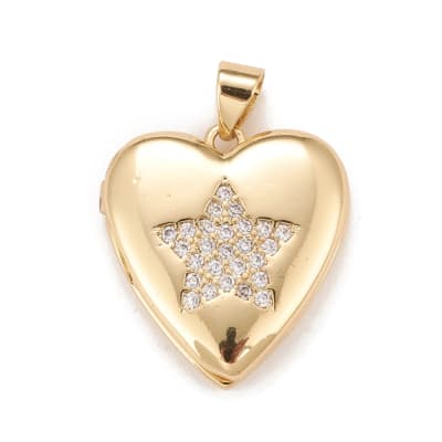 COLGANTE B/O CORAZON ESTRELLA LOCKET CON ZIRCONES 20MM1