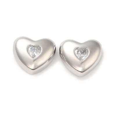 PASADOR B/PLATINO CORAZON ZIRCON 12X14MM