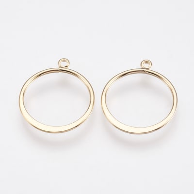 COLGANTE B/ORO CIRCULO LISO 22X18MM