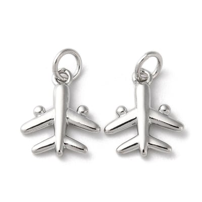 COLGANTE B/PLATINO AVION LISO 14X11MM
