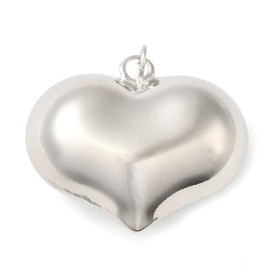 COLGANTE B/PLATINO CORAZON INFLADO 31X26MM