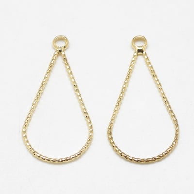 COLGANTE B/ORO LAGRIMA TORNEADA 16X13MM