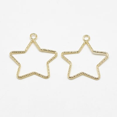 COLGANTE B/ORO ESTRELLA TORNEADA 26MM1
