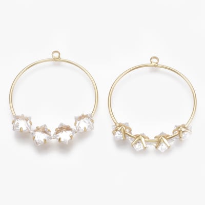 COLGANTE B/O ARO LISO CON ZIRCON 30X26MM1