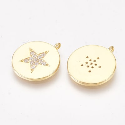COLGANTE B/O CIRCULO ESTRELLA DE ZIRCONES 17X15MM