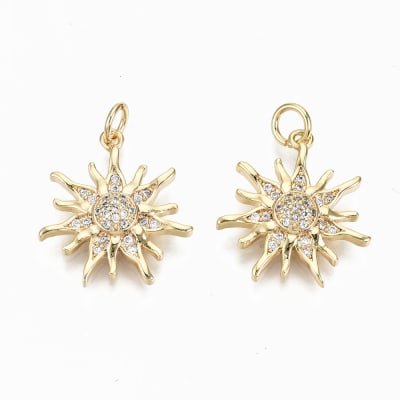 COLGANTE B/O SOL CON ZIRCONES 20X18MM1