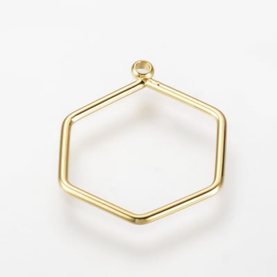 FIGURA B/ORO HEXAGONAL  18X14MM