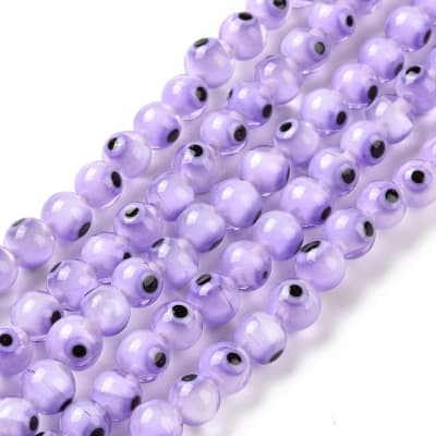 TIRA OJO MURANO PURPURA REDONDO 6MM