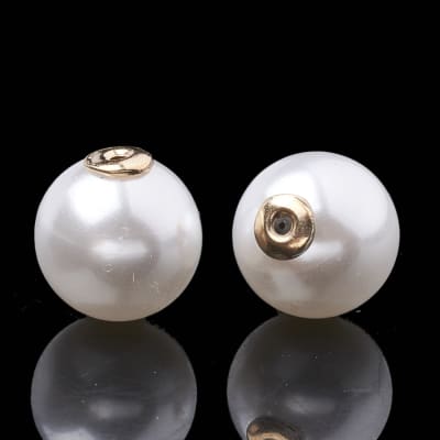 TAPAS DE AROS DE PERLAS PLASTICO Y ALUMINIO 8MM