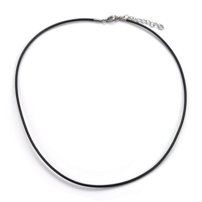 COLLAR DE CUERO NEGRO 2MM 46CM1