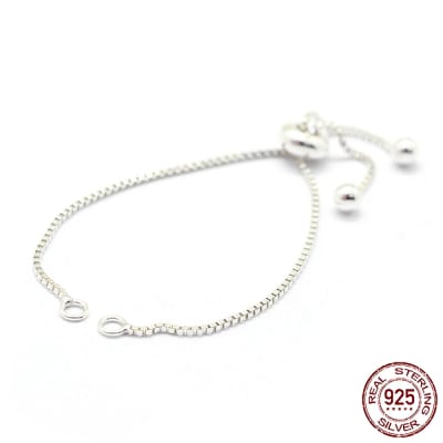 PULSERA AJUSTABLE CONECTORA PLATA 925 12CM