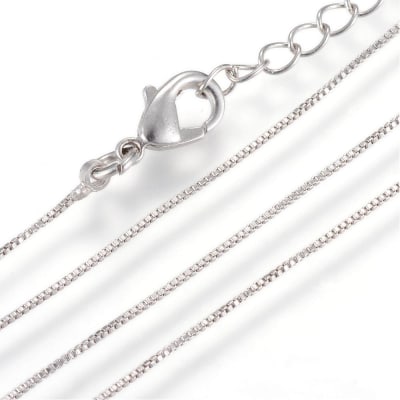 CADENA LISTA B/PLATINO MINI VENECIANA 40CM1
