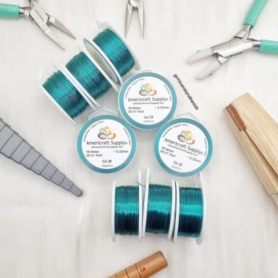 ALAMBRE AMERICRAFT SUPPLY GREEN TURQUOISE CALIBRE 28