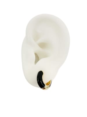 AROS LISTOS B/O HUGGIE ESMALTADO NEGRO 14X15MM