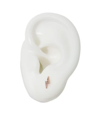 PENDIENTES BAÑO DE ORO ROSA RAYO FLASH CON ZIRCONES 13X7MM