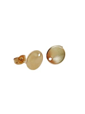 PENDIENTES BAÑO DE ORO ROSA CIRCULO PLANO 10MM1