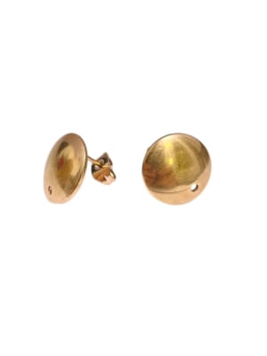 PENDIENTES BAÑO DE ORO ROSA PLANO CONCAVA 13MM