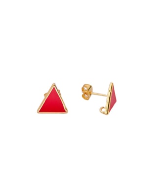 BASE DE ARO B/O TRIANGULO ESMALTADO ROJO