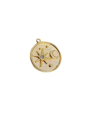 COLGANTE B/ORO CIRCULO LUNA Y ESTRELLA 3MS1