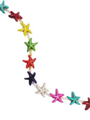 TURQUESA SINTETICA ESTRELLA DE MAR MULTICOLOR 14MM1