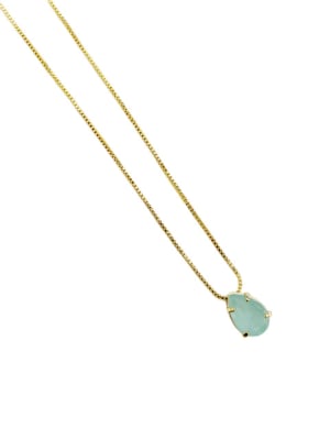 CADENA LISTA B/ORO 3MS VENECIANA LUZ AGUAMARINA 45CM1