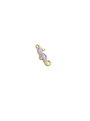 COLGANTE B/ORO CABALLITO DE MAR ESMALTADO LILA 16X6MM