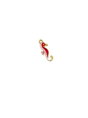 COLGANTE B/ORO CABALLITO DE MAR ESMALTADO ROJO 16X6MM