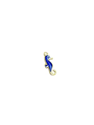 COLGANTE B/ORO CABALLITO DE MAR ESMALTADO AZUL 16X6MM