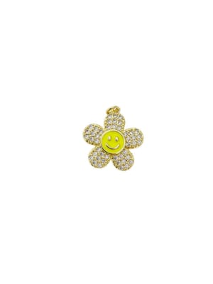 COLGANTE B/ORO FLOR CARITA AMARILLA 24X22MM