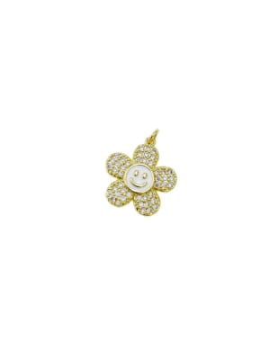 COLGANTE B/ORO FLOR CARITA BLANCO 24X22MM1