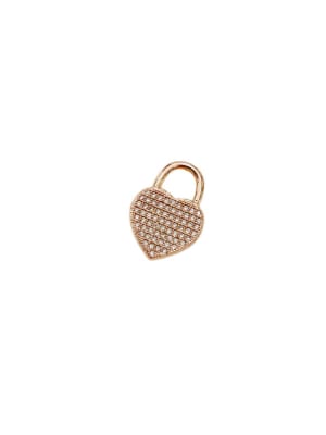 COLGANTE CORAZON CERRADURA BAÑO ORO ROSA CON ZIRCON