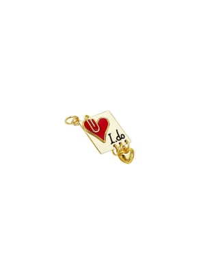 COLGANTE B/ORO CORAZON I DO ROJO 29X15MM