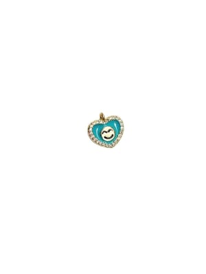 COLGANTE B/ORO CORAZON CARITA TURQUESA 11MM
