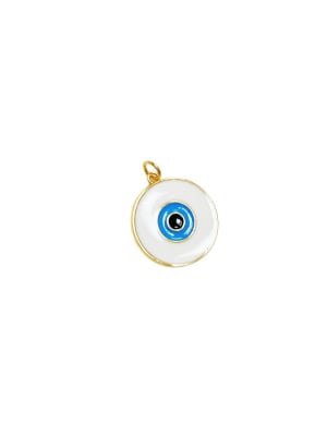 COLGANTE B/ORO OJO ESMALTADO BLANCO GRD. 22X20MM1