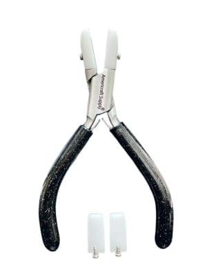 ALICATE PUNTA CUADRADA SILICONA GLITER MANGO NEGRO A.S1