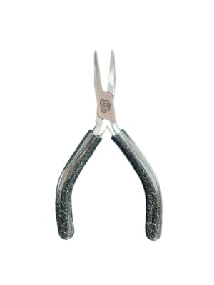 ALICATE PUNTA CURVA GLITER MANGO NEGRO A.S